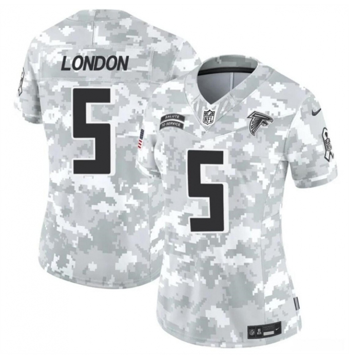 Women's Atlanta Falcons #5 Drake London 2024 F.U.S.E Arctic Camo Salute To Service Limited Stitched Football Jersey(Run Small)