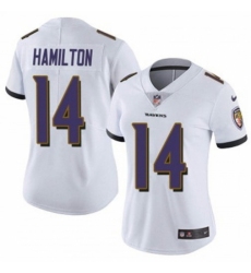 Women Baltimore Ravens #14 Kyle Hamilton White 2023 F U S E Vapor Jersey