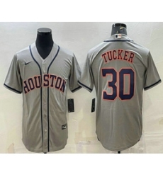 Men's Houston Astros #30 Kyle Tucker Grey Stitched MLB Cool Base Nike Jersey