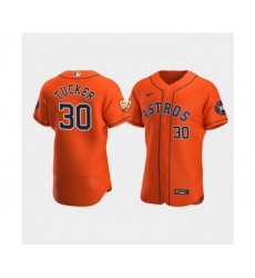 Men's Houston Astros #30 Kyle Tucker Orange 60th Anniversary Flex Base Stitched Baseball Jersey