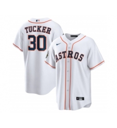 Men's Houston Astros #30 Kyle Tucker White 2022 World Series Home Stitched Baseball Jersey