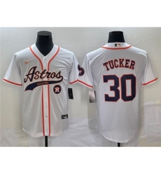 Men's Houston Astros #30 Kyle Tucker White Cool Base Stitched Baseball Jersey