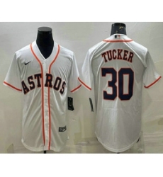 Men's Houston Astros #30 Kyle Tucker White Stitched MLB Cool Base Nike Jersey