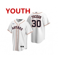 Youth Houston Astros #30 Kyle Tucker White Cool Base Stitched Jersey