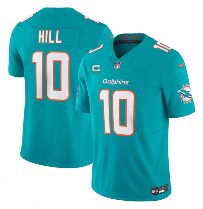 Men's Miami Dolphins #10 Tyreek Hill Aqua F.U.S.E With 3-Star C Vapor Limited Stitched Football Jersey