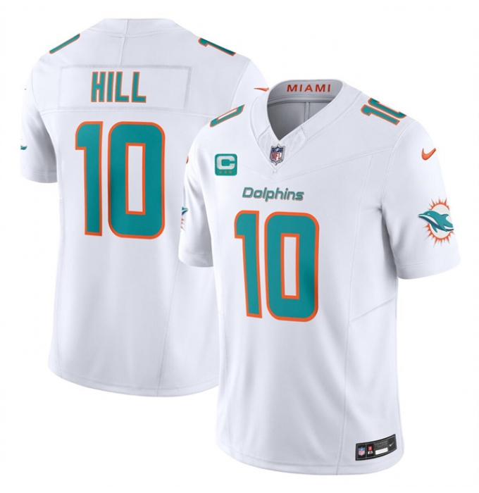 Men's Miami Dolphins #10 Tyreek Hill White F.U.S.E With 3-Star C Vapor Limited Stitched Football Jersey