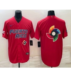 Men's Puerto Rico Baseball 2023 Red World Baseball Big Logo With Classic Stitched Jersey