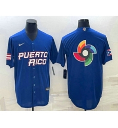 Men's Puerto Rico Baseball 2023 Royal World Big Logo Classic Stitched Jerseys