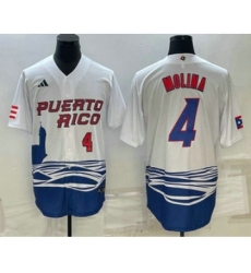 Men's Puerto Rico Baseball #4 Carlos Correa Number 2023 White World Baseball Classic Stitched Jerseys