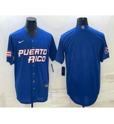 Men's Puerto Rico Baseball Blank 2023 Royal World Classic Stitched Jersey