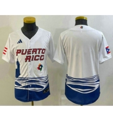 Youth Puerto Rico Baseball Blank 2023 White World Baseball Classic Stitched Jersey