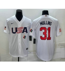 Men's USA Baseball #31 Cedric Mullins 2023 White World Classic Stitched Jerseys