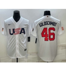 Men's USA Baseball #51 Brady Singer Number 2023 White World Baseball Classic Stitched Jersey