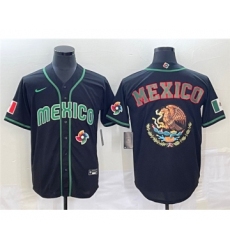 Men's Mexico Baseball 2023 Black Team Big Logo World Baseball Classic Stitched Jersey