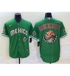 Men's Mexico Baseball 2023 Green Team Big Logo World Baseball Classic Stitched Jersey