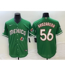 Men's Mexico Baseball #56 Randy Arozarena 2023 Green World Classic Stitched Jersey1