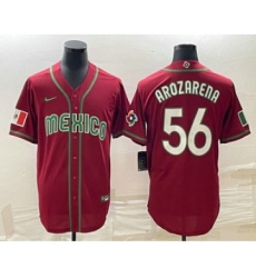 Men's Mexico Baseball #56 Randy Arozarena 2023 Red World Classic Stitched Jerseys