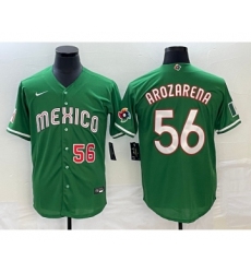 Men's Mexico Baseball #56 Randy Arozarena Number 2023 Green World Classic Stitched Jersey3