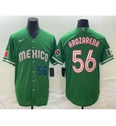 Men's Mexico Baseball #56 Randy Arozarena Number 2023 Green World Classic Stitched Jersey