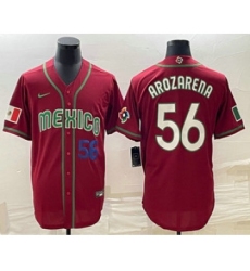 Men's Mexico Baseball #56 Randy Arozarena Number 2023 Red World Classic Stitched Jersey15