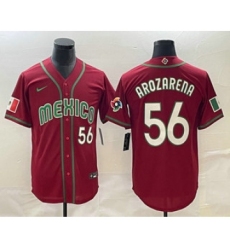 Men's Mexico Baseball #56 Randy Arozarena Number 2023 Red World Classic Stitched Jersey