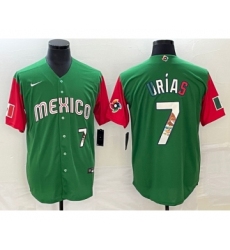 Men's Mexico Baseball #7 Julio Urías 2023 Green World Baseball Classi Stitched Jersey