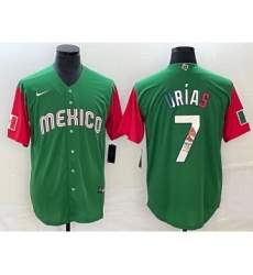 Men's Mexico Baseball #7 Julio Urías 2023 Green World Baseball Classic Stitched Jersey