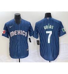 Men's Mexico Baseball #7 Julio Urías 2023 Navy World Baseball Classic Stitched Jersey5