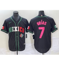 Men's Mexico Baseball #7 Julio Urias 2023 Black World Baseball Classic Stitched Jersey1