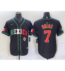 Men's Mexico Baseball #7 Julio Urias 2023 Black World Baseball Classic Stitched Jersey2