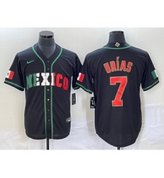 Men's Mexico Baseball #7 Julio Urias 2023 Black World Baseball Classic Stitched Jersey3