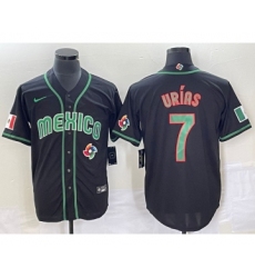 Men's Mexico Baseball #7 Julio Urias 2023 Black World Classic Stitched Jersey1