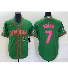 Men's Mexico Baseball #7 Julio Urias 2023 Green World Classic Stitched Jersey2