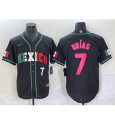 Men's Mexico Baseball #7 Julio Urias Number 2023 Black World Baseball Classic Stitched Jersey1