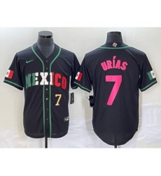 Men's Mexico Baseball #7 Julio Urias Number 2023 Black World Baseball Classic Stitched Jersey3