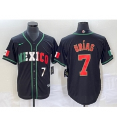 Men's Mexico Baseball #7 Julio Urias Number 2023 Black World Baseball Classic Stitched Jersey5