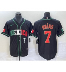 Men's Mexico Baseball #7 Julio Urias Number 2023 Black World Baseball Classic Stitched Jersey8