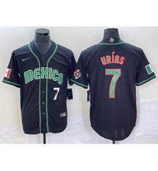 Men's Mexico Baseball #7 Julio Urias Number 2023 Black World Classic Stitched Jersey1