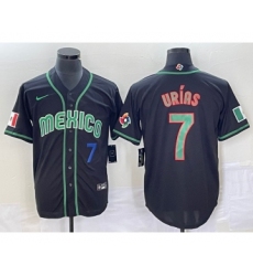 Men's Mexico Baseball #7 Julio Urias Number 2023 Black World Classic Stitched Jersey2