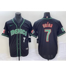 Men's Mexico Baseball #7 Julio Urias Number 2023 Black World Classic Stitched Jersey3