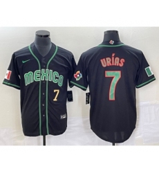 Men's Mexico Baseball #7 Julio Urias Number 2023 Black World Classic Stitched Jersey4