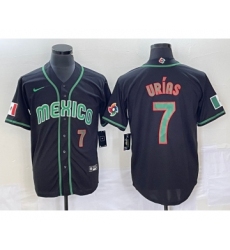 Men's Mexico Baseball #7 Julio Urias Number 2023 Black World Classic Stitched Jersey6