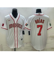 Men's Mexico Baseball #7 Julio Urias Number 2023 White World Baseball Classic Stitched Jerseys