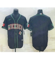 Men's Mexico Baseball Blank 2023 Black World Baseball Classic Stitched Jersey