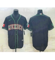 Men's Mexico Baseball Blank 2023 Black World Baseball Classic Stitched Jerseys