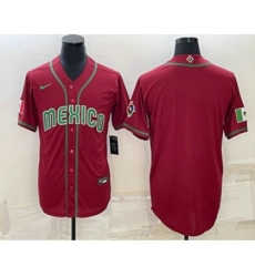 Men's Mexico Baseball Blank 2023 Red World Baseball With Classic Stitched Jerseys