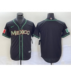 Men's Mexico Baseball Blank Black 2023 World Baseball Classic Stitched Jersey