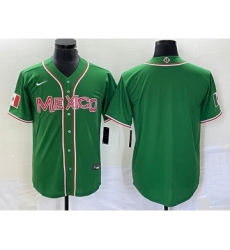 Men's Mexico Baseball Blank Green 2023 World Baseball Classic Stitched Jersey