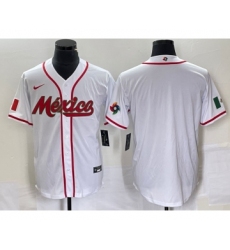 Men's Nike Mexico Baseball Blank NEW 2023 White World Classic Stitched Jersey