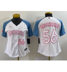 Women's Mexico Baseball #56 Randy Arozarena 2023 White Blue World Classic Stitched Jersey6